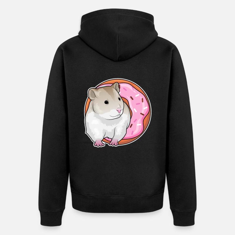 Hamster Donut - Unisex Premium Bio Zip Hoodie - Schwarz
