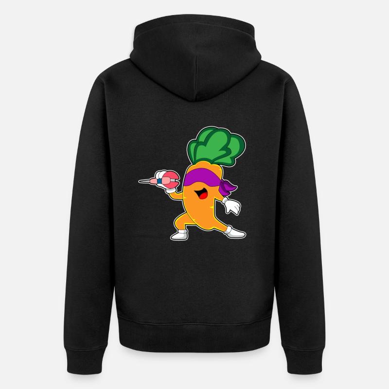 Fléchette de carotte - Veste à capuche bio Premium Unisexe - noir