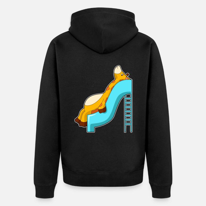 Toboggan girafe - Veste à capuche bio Premium Unisexe - noir