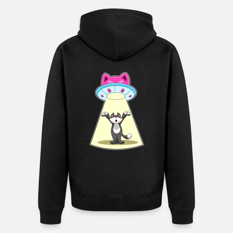 Vaisseau spatial pour chat - Veste à capuche bio Premium Unisexe - noir