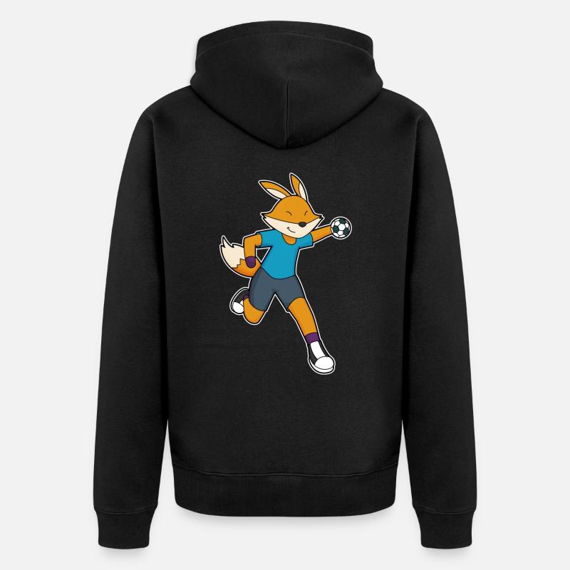 Fuchs Handballeur Handball Handball - Veste à capuche bio Premium Unisexe - noir