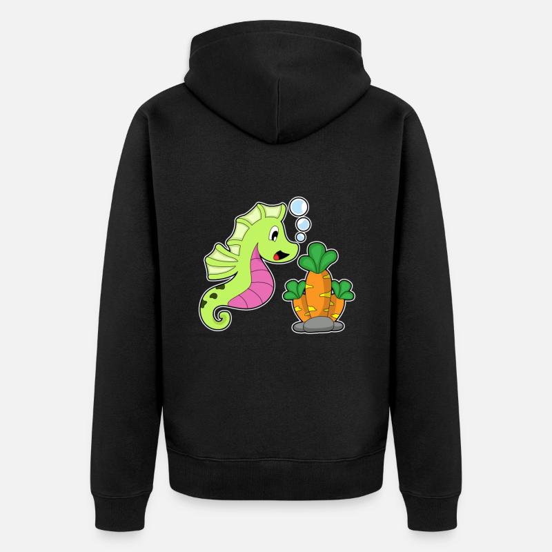 Hippocampe Carotte - Veste à capuche bio Premium Unisexe - noir