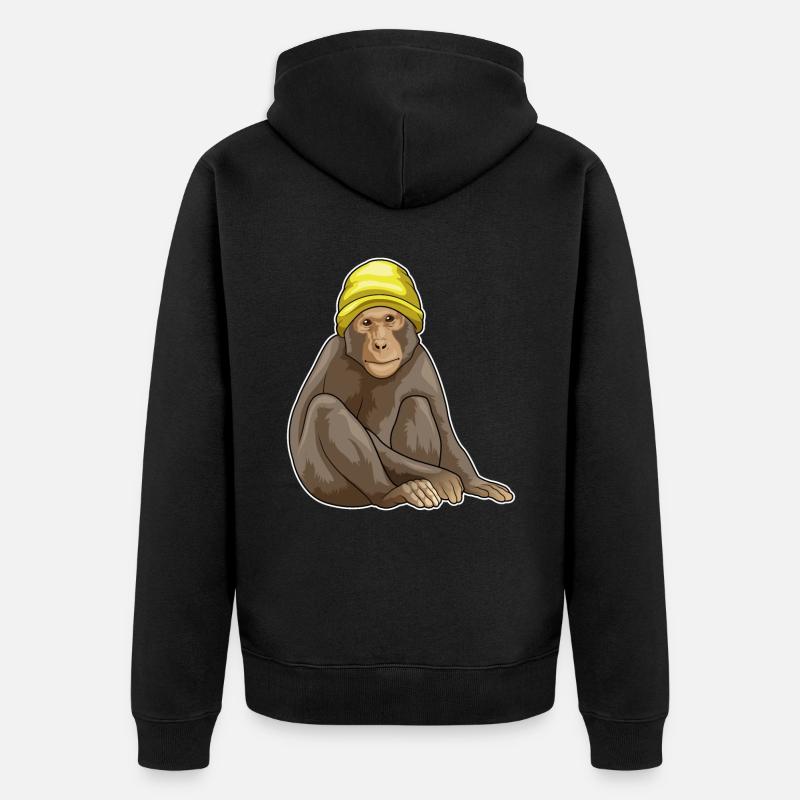 Bonnet de singe - Veste à capuche bio Premium Unisexe - noir