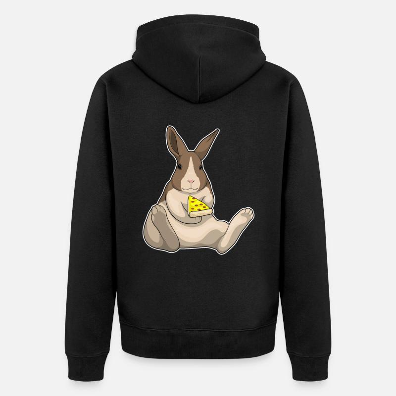 Pizza au lapin - Veste à capuche bio Premium Unisexe - noir