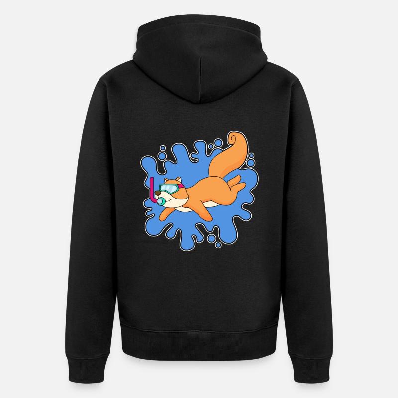 Squirrel Diver Snorkel - Veste à capuche bio Premium Unisexe - noir