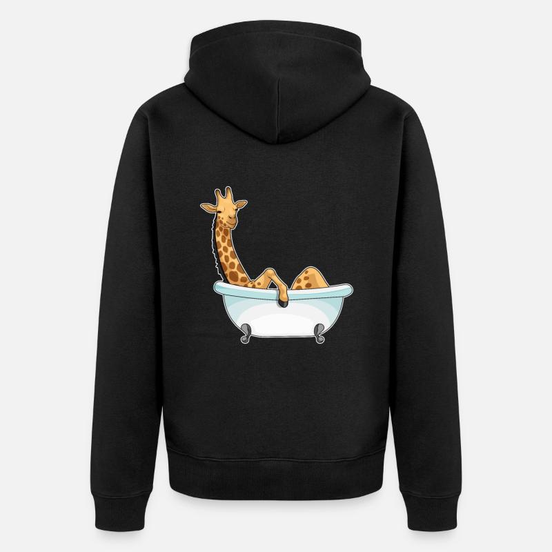 Baignoire girafe - Veste à capuche bio Premium Unisexe - noir