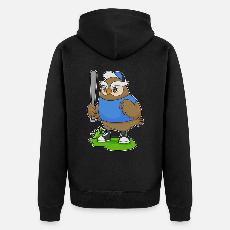 Batte de baseball Owl - Veste à capuche bio Premium Unisexe - noir