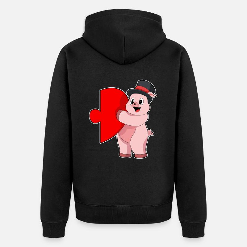 Mariage cœur de marié - Veste à capuche bio Premium Unisexe - noir