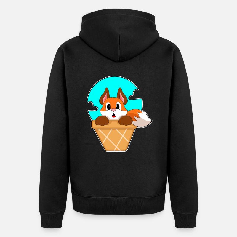 Cône de glace Fuchs - Veste à capuche bio Premium Unisexe - noir