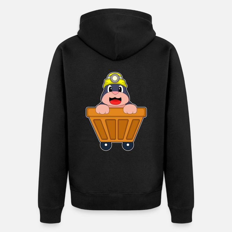Maulwurf Bergbau Container - Unisex Premium Bio Zip Hoodie - Schwarz