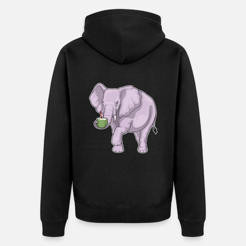 Éléphant Noix de - Veste à capuche bio Premium Unisexe - noir