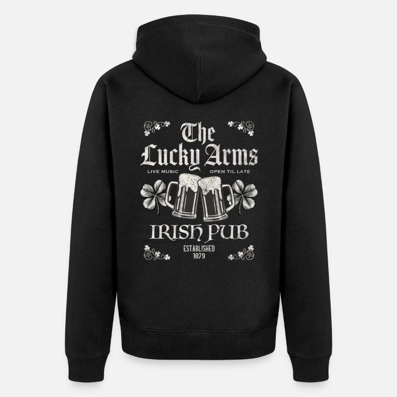 Pub irlandais Lucky Arms - Veste à capuche bio Premium Unisexe - noir