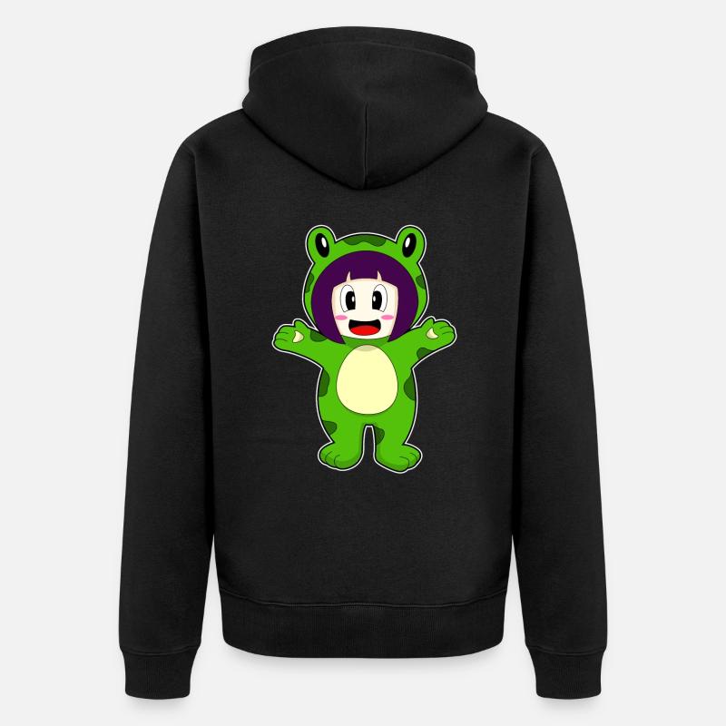 Costume de fille grenouille - Veste à capuche bio Premium Unisexe - noir