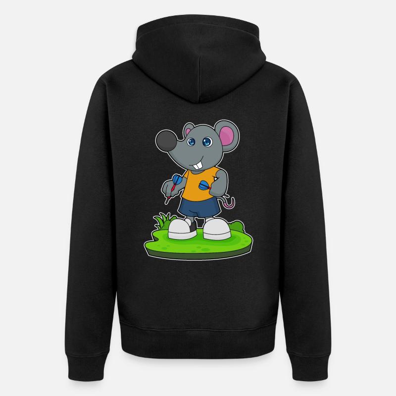 Maus Dart Dartpfeil - Unisex Premium Bio Zip Hoodie - Schwarz