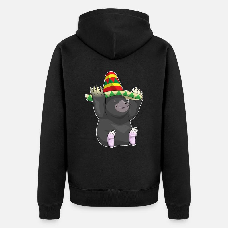 Taupe chapeau mexicain - Veste à capuche bio Premium Unisexe - noir
