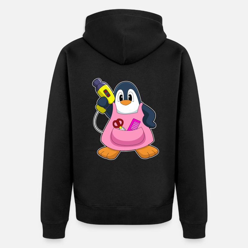 Penguin Coiffeur Sèche-cheveux - Veste à capuche bio Premium Unisexe - noir