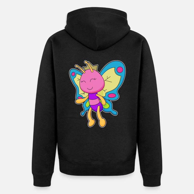 Couronne de reine papillon - Veste à capuche bio Premium Unisexe - noir