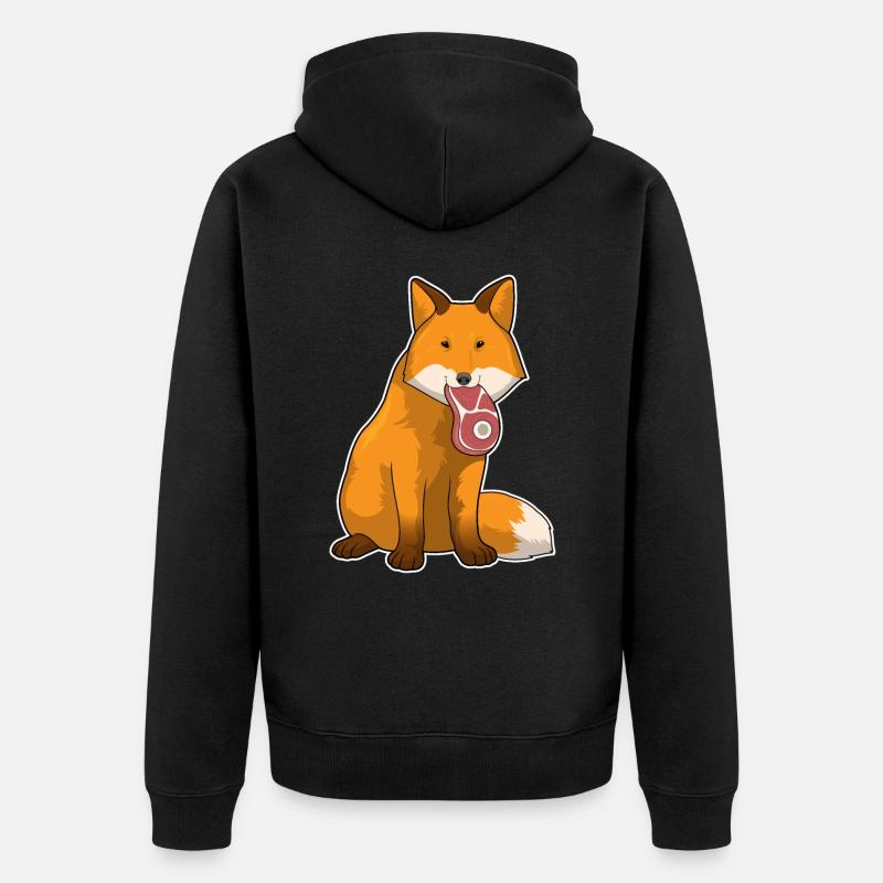 Fuchs Fleisch - Unisex Premium Bio Zip Hoodie - Schwarz
