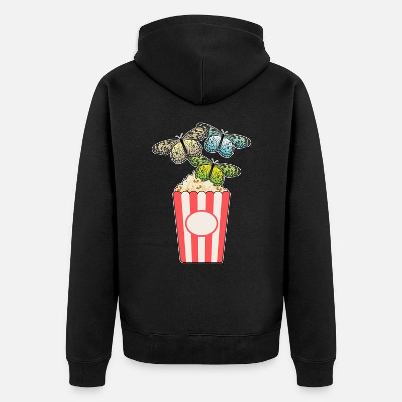 Maïs soufflé papillon - Veste à capuche bio Premium Unisexe - noir