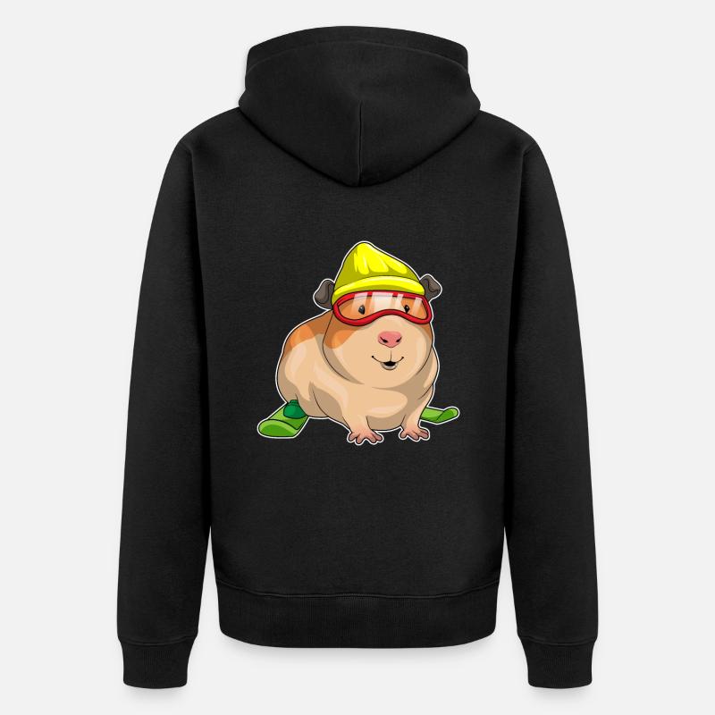 Ski cochon d’Inde ski - Veste à capuche bio Premium Unisexe - noir