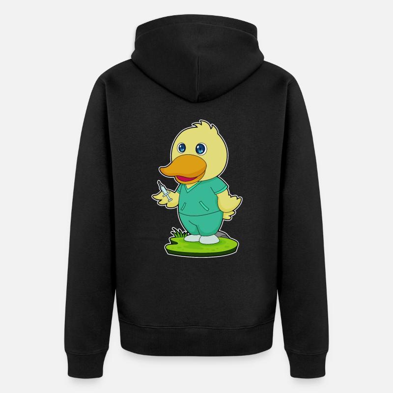 Seringue d’infirmière canard - Veste à capuche bio Premium Unisexe - noir
