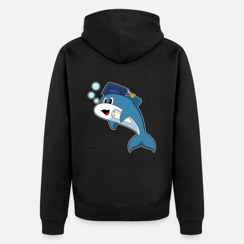 Diplôme d’étudiant Dolphin - Veste à capuche bio Premium Unisexe - noir