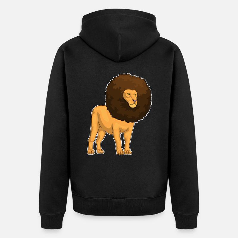 Leo Afro Cheveux - Veste à capuche bio Premium Unisexe - noir