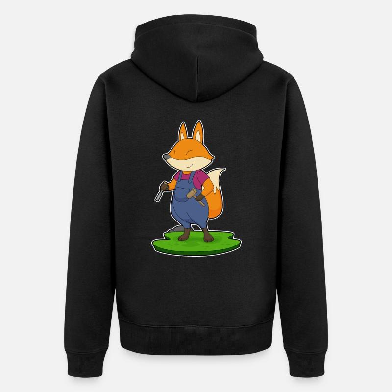 Ciseau marteau Fox Craftsman - Veste à capuche bio Premium Unisexe - noir