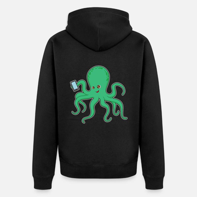 Octopus Mobile - Veste à capuche bio Premium Unisexe - noir