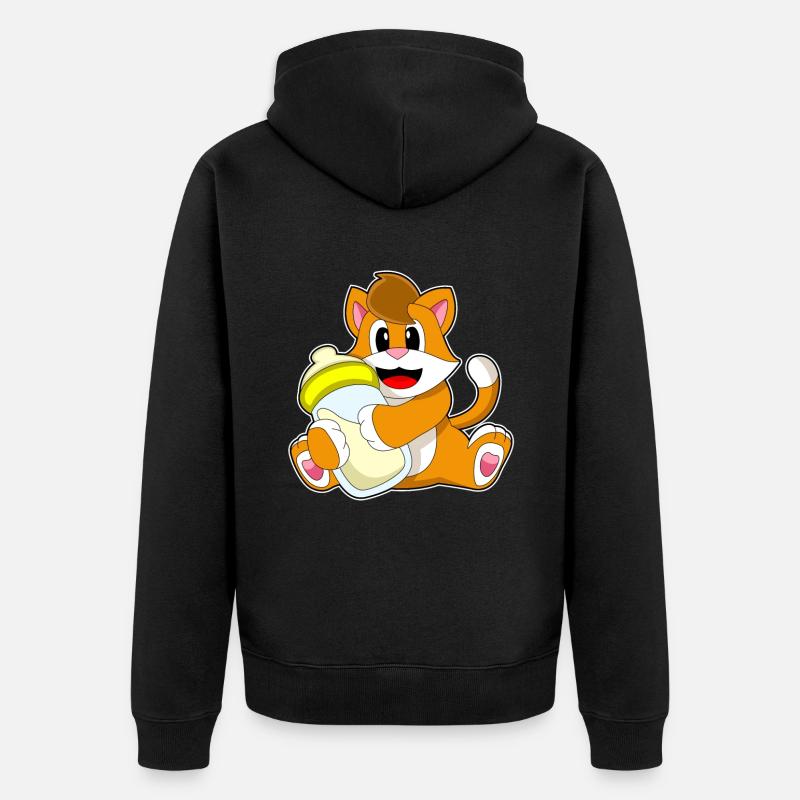 Lait biberon pour chat - Veste à capuche bio Premium Unisexe - noir
