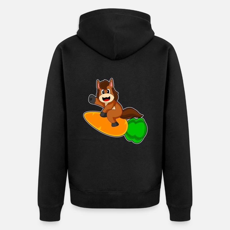 Cheval Carrot Rocket - Veste à capuche bio Premium Unisexe - noir
