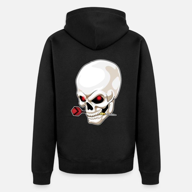 Skull Dart Dart Dart - Veste à capuche bio Premium Unisexe - noir