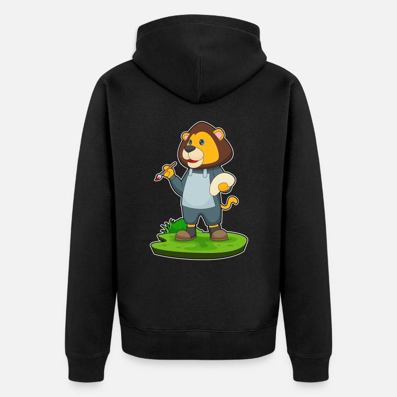 Pinceau Lion - Veste à capuche bio Premium Unisexe - noir