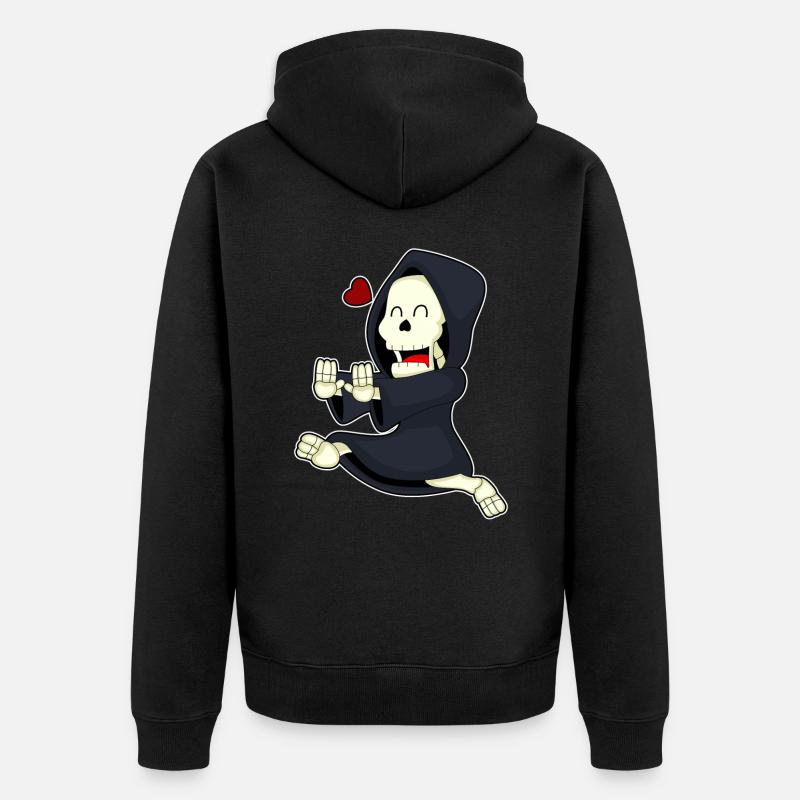 Skeleton Jogger Jogging - Unisex Premium Organic Zip Hoodie - black