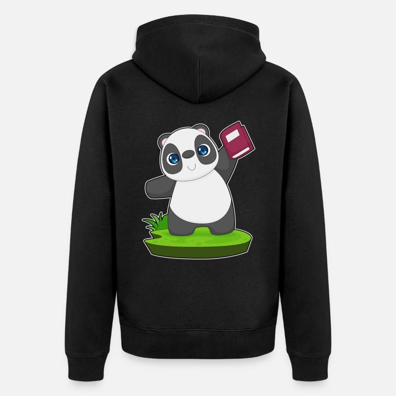 Livre Panda - Veste à capuche bio Premium Unisexe - noir