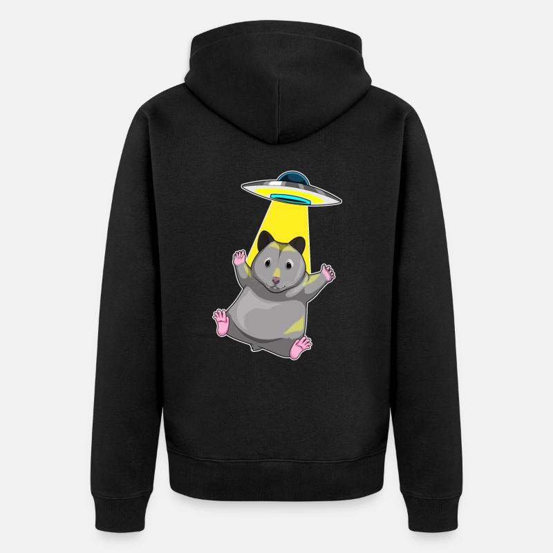 Hamster Spaceship Space - Veste à capuche bio Premium Unisexe - noir