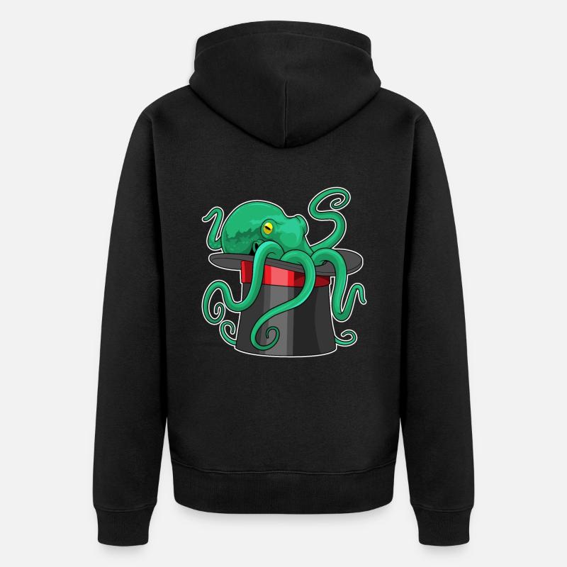 Octopus Wizard Cylindre - Veste à capuche bio Premium Unisexe - noir