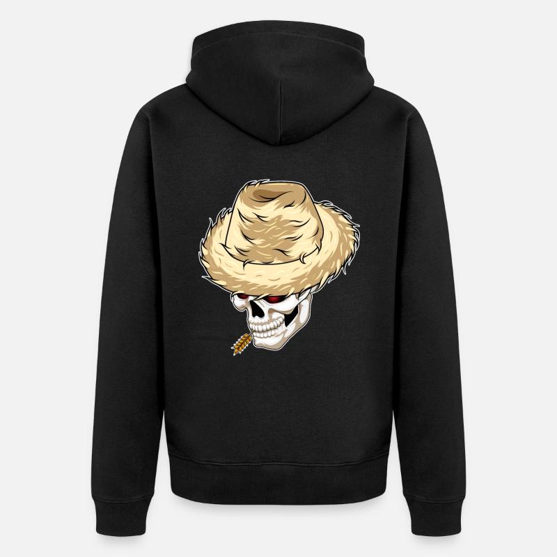 Skull Farmer Blé - Veste à capuche bio Premium Unisexe - noir
