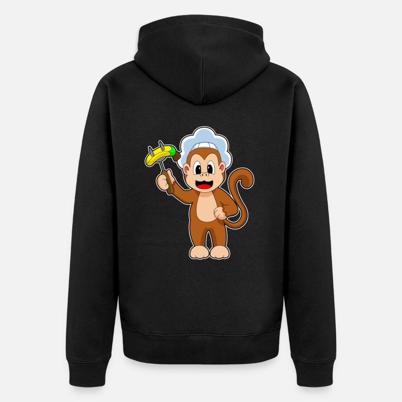 Monkey Cook Banane - Veste à capuche bio Premium Unisexe - noir