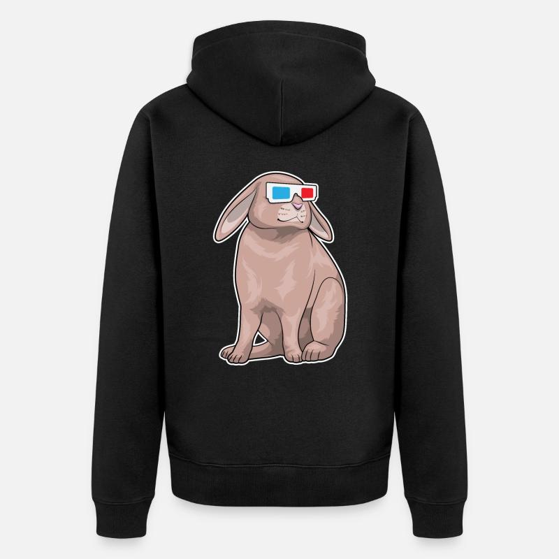 Lunettes de lapin - Veste à capuche bio Premium Unisexe - noir