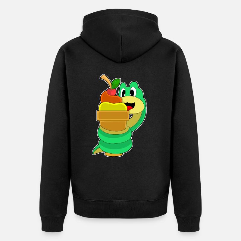 Crème glacée gaufre serpent - Veste à capuche bio Premium Unisexe - noir