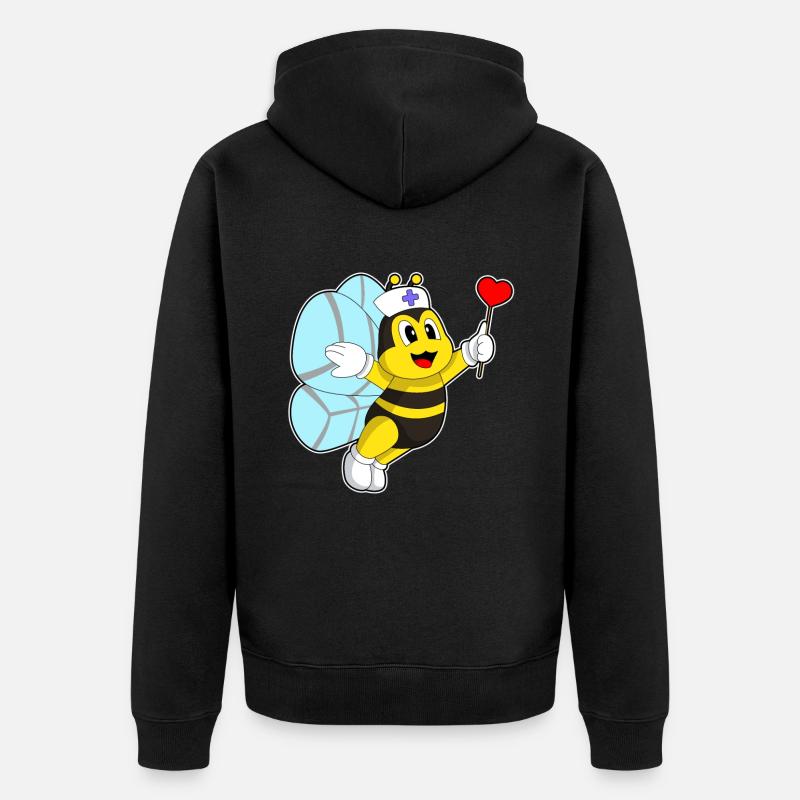 Cœur d’infirmière d’abeille - Veste à capuche bio Premium Unisexe - noir