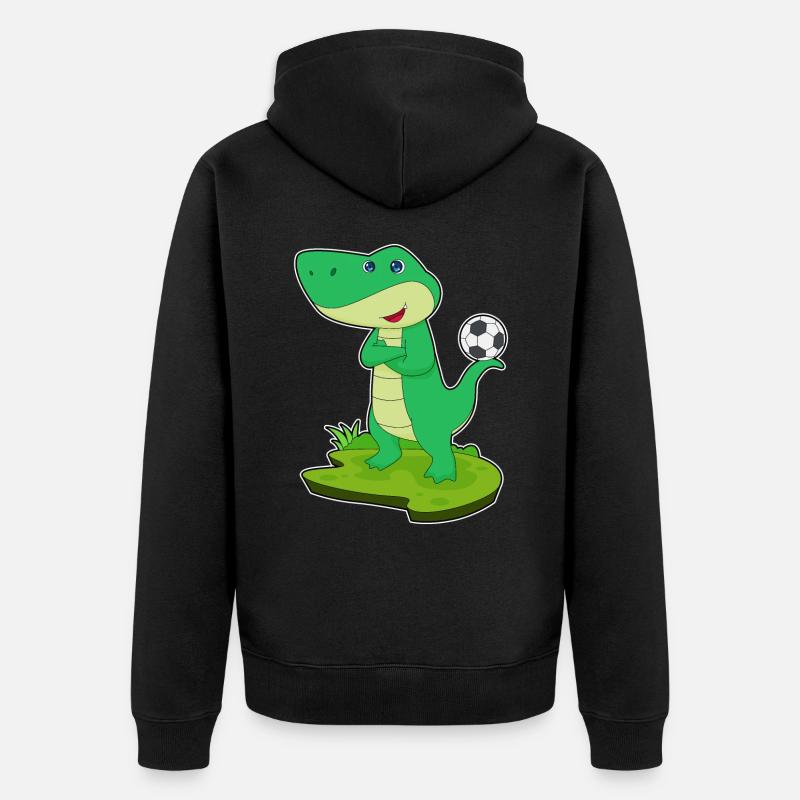 Crocodile Soccer Player Soccer - Veste à capuche bio Premium Unisexe - noir