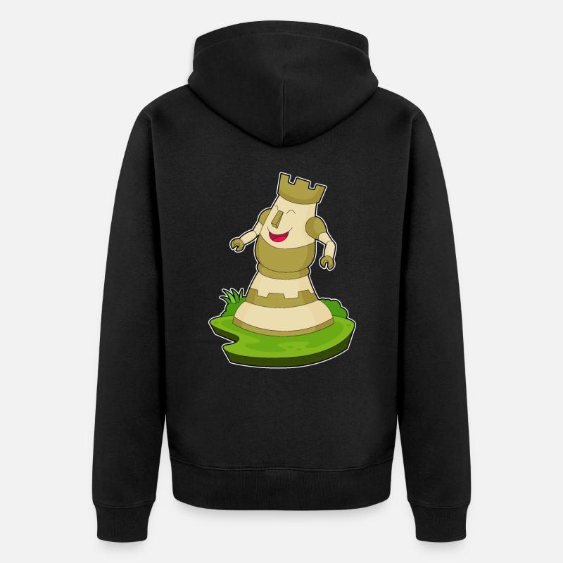 Pièce d’échecs Tour d’échecs - Veste à capuche bio Premium Unisexe - noir