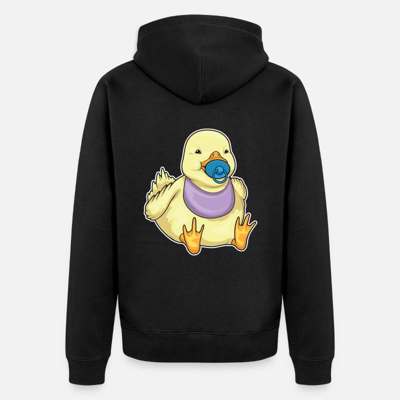 Dossard sucette de canard - Veste à capuche bio Premium Unisexe - noir