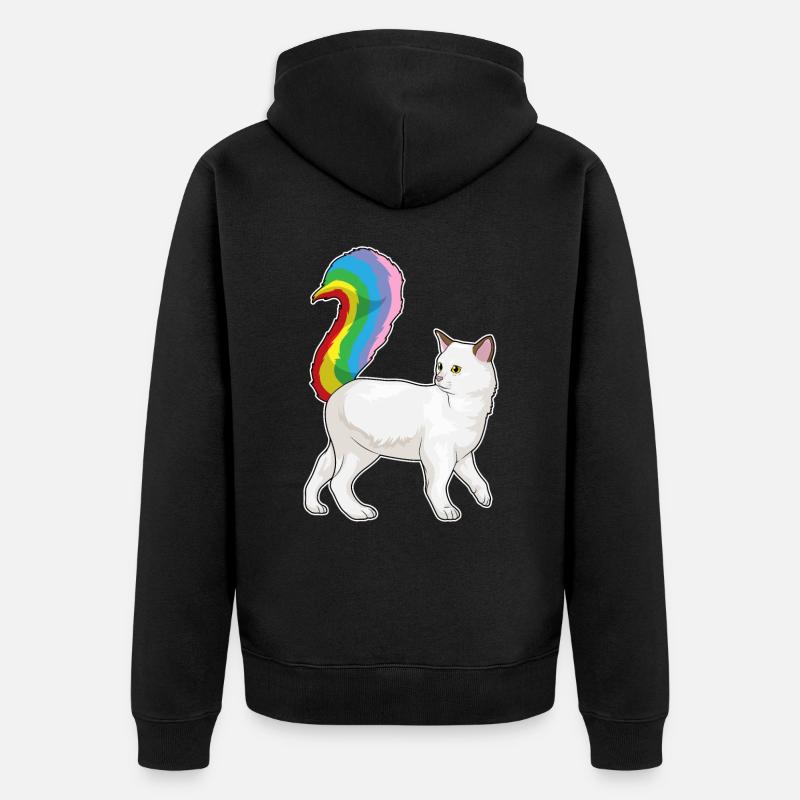 Arc-en-ciel de chat - Veste à capuche bio Premium Unisexe - noir