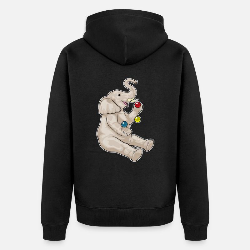 Jongleur éléphant jongleur - Veste à capuche bio Premium Unisexe - noir