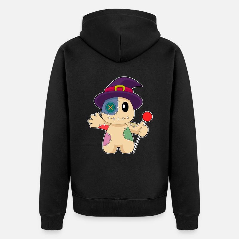 Poupée vaudou Halloween - Veste à capuche bio Premium Unisexe - noir