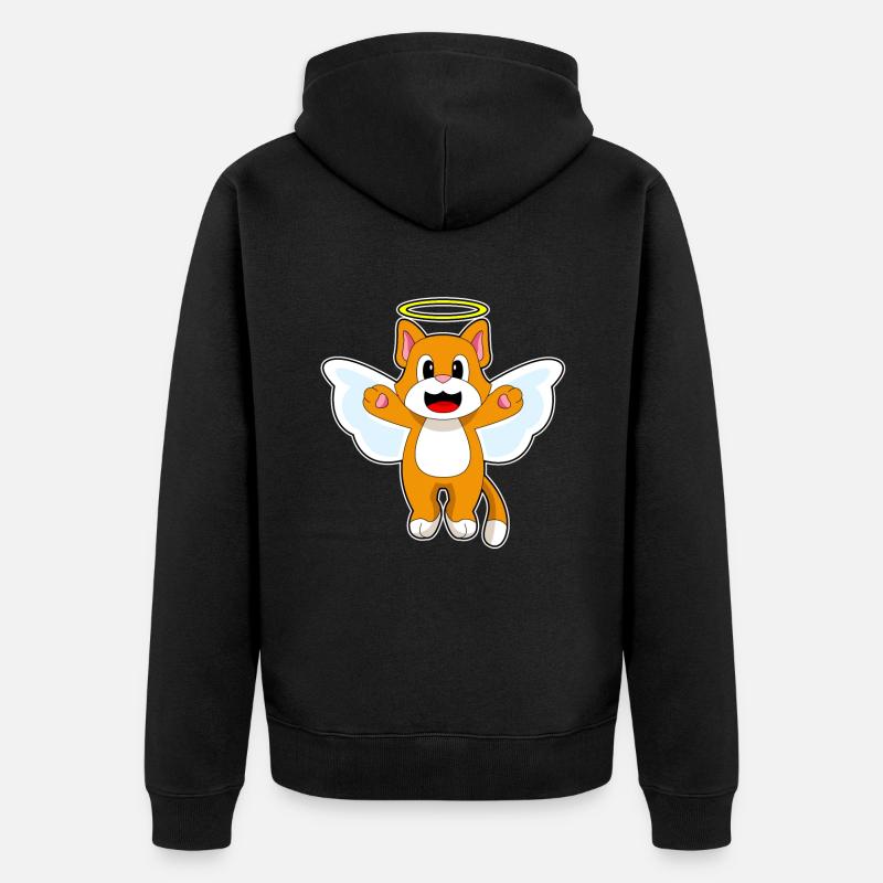 Chat Ange Ailes D’ange - Veste à capuche bio Premium Unisexe - noir