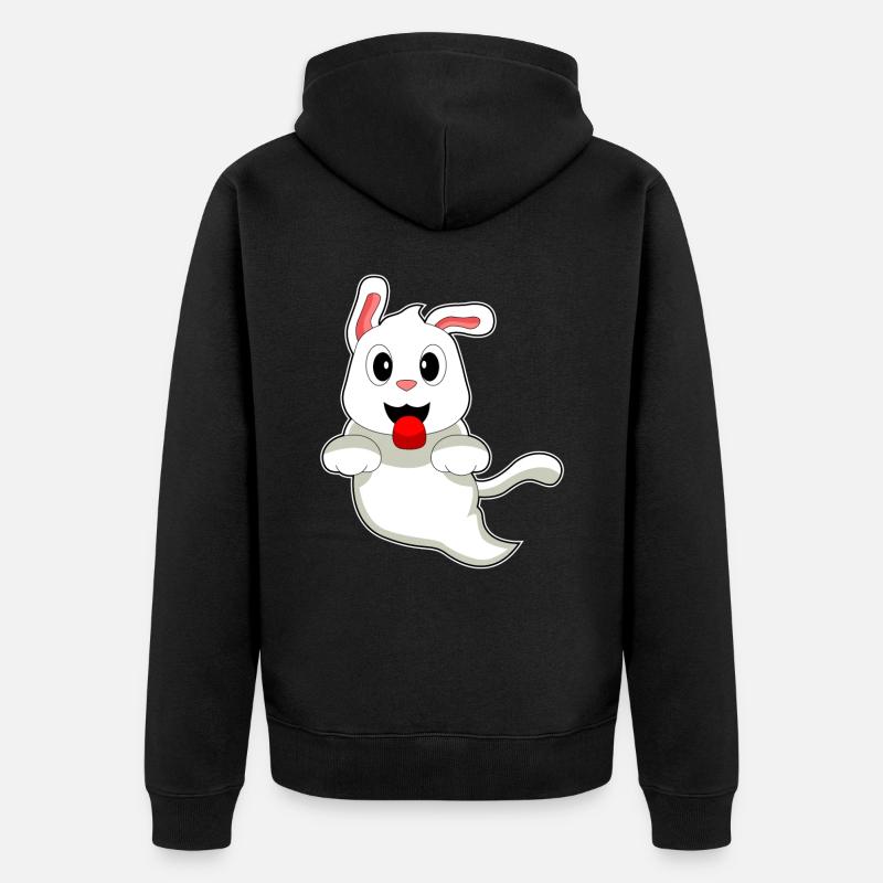 Chien Fantôme Halloween - Veste à capuche bio Premium Unisexe - noir